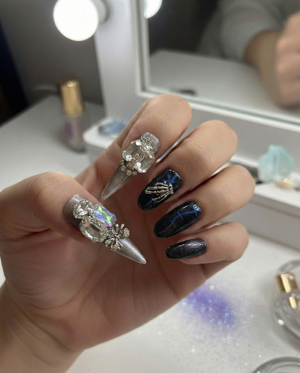 💀✨ Midnight Crystal Bones