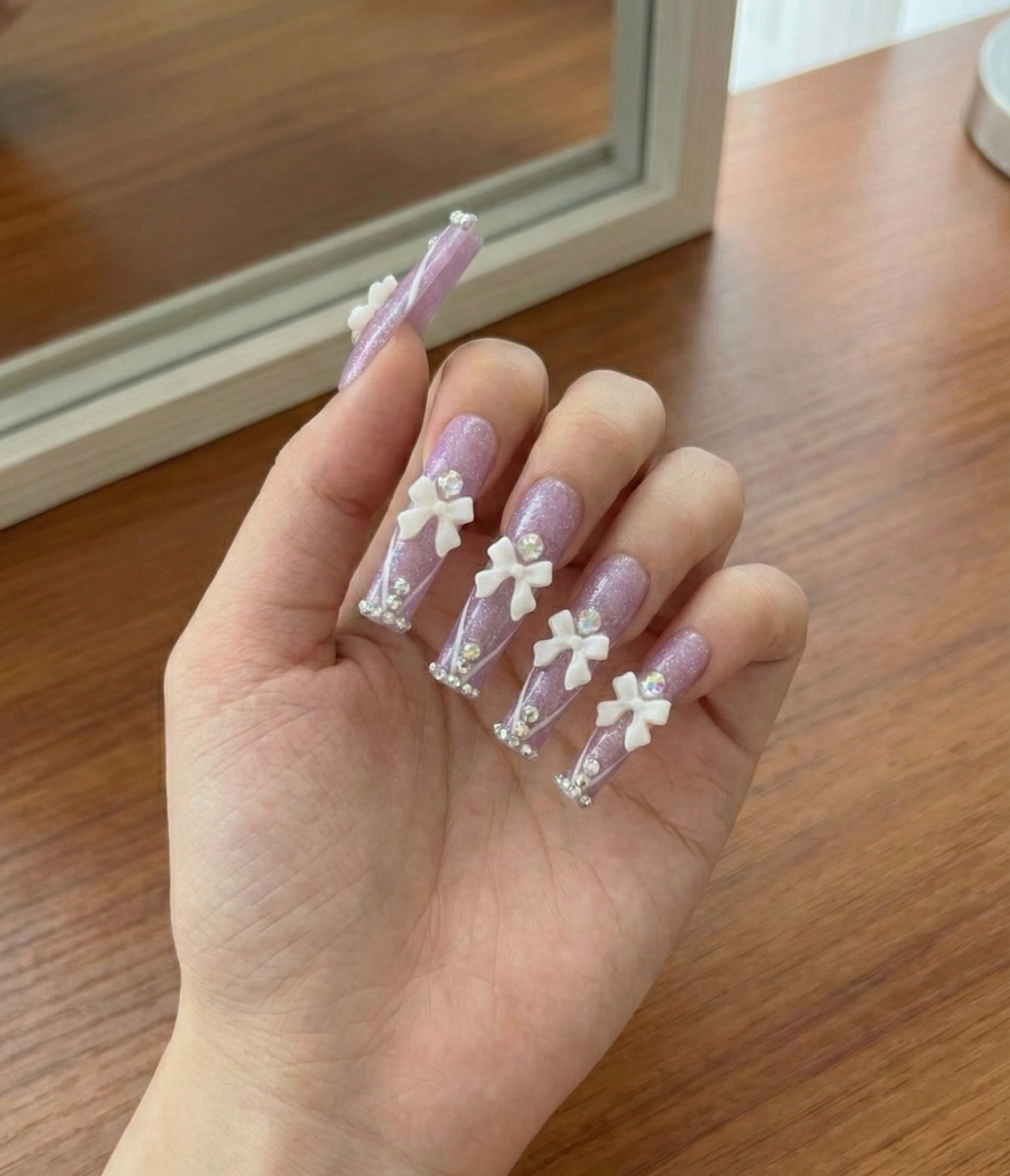 💜🎀 Lavender Ballerina Bows