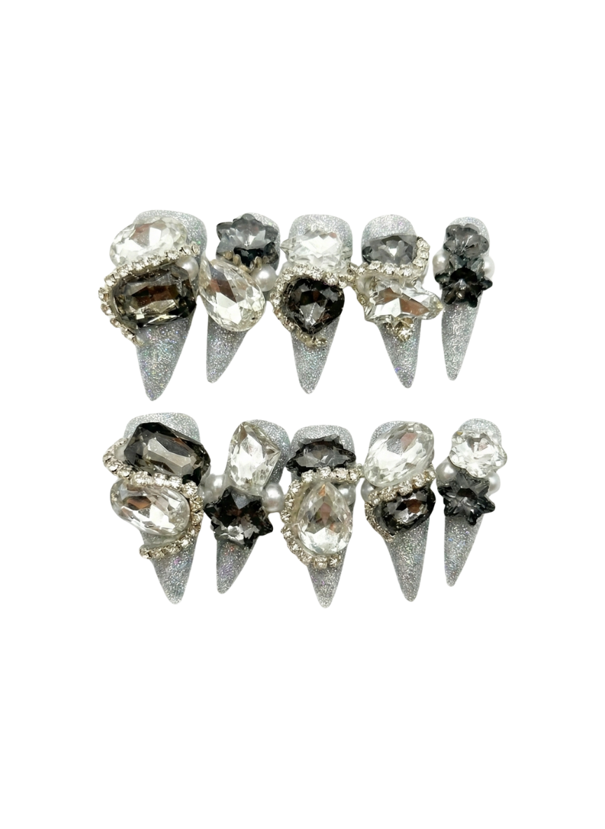 ❄️🖤 Silver Stardust Rocker Gem